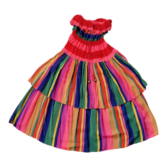 Farm Rio Strapless Striped Dress Viscose Size XS - Picture 5 of 9